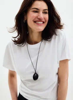 Pleated waist organic cotton T-shirt