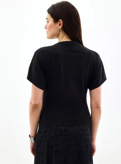 Pleated waist organic cotton T-shirt