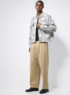Pleated wide-leg chinos