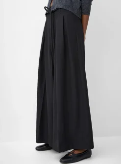 Pleated-waist ultra-wide pant