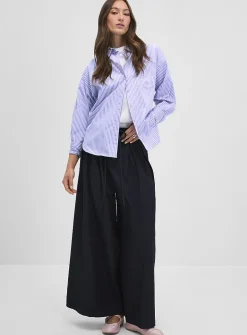 Pleated-waist ultra-wide pant