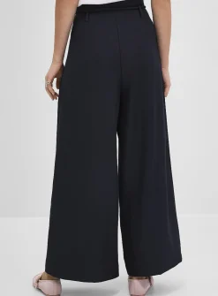 Pleated-waist ultra-wide pant