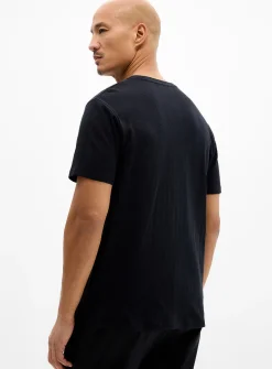 Pointelle stripe jersey T-shirt