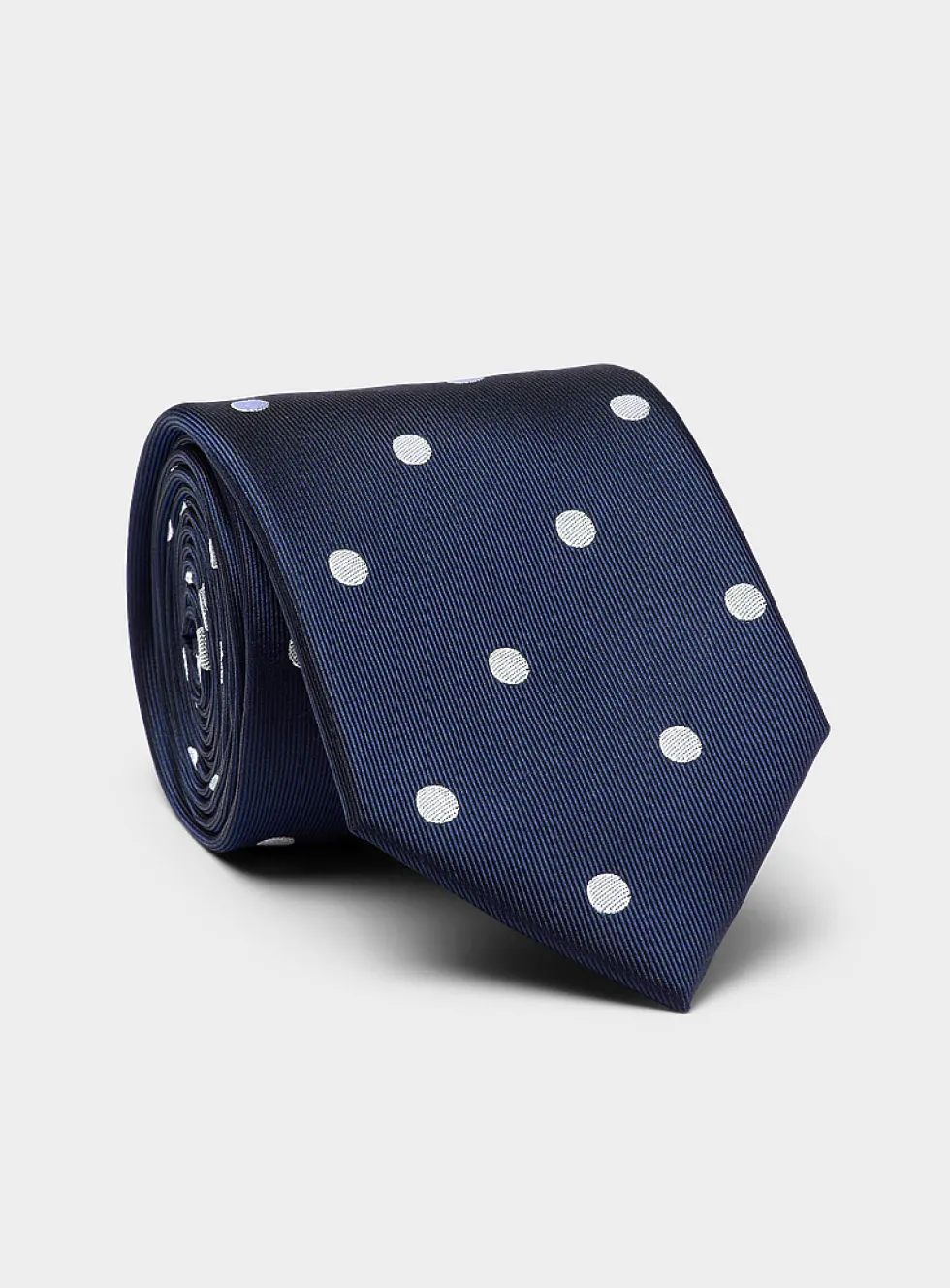 Polka dot pure silk tie