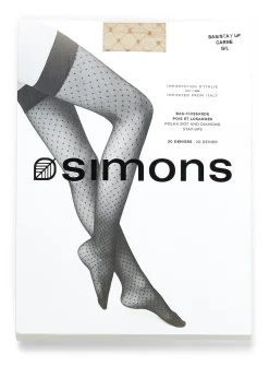 Polka dot satiny stay-ups