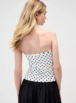 Polka dotted halter cami