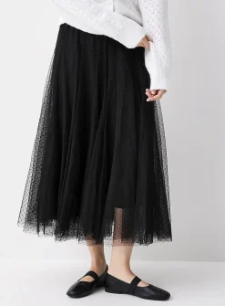 Polka-dotted tulle skirt