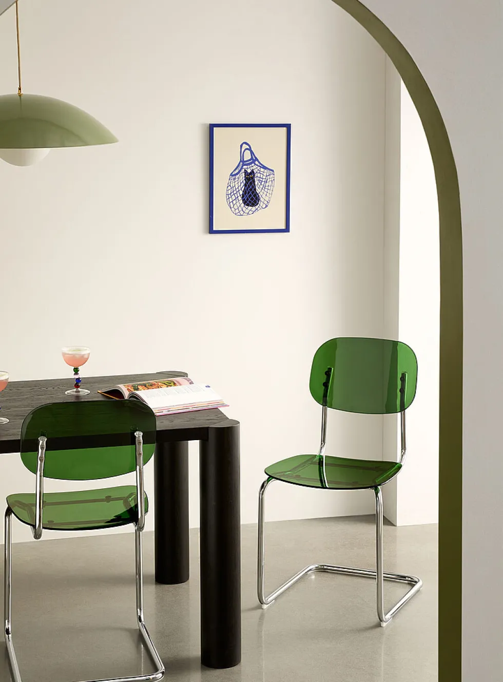Polycarbonate and metal chairs