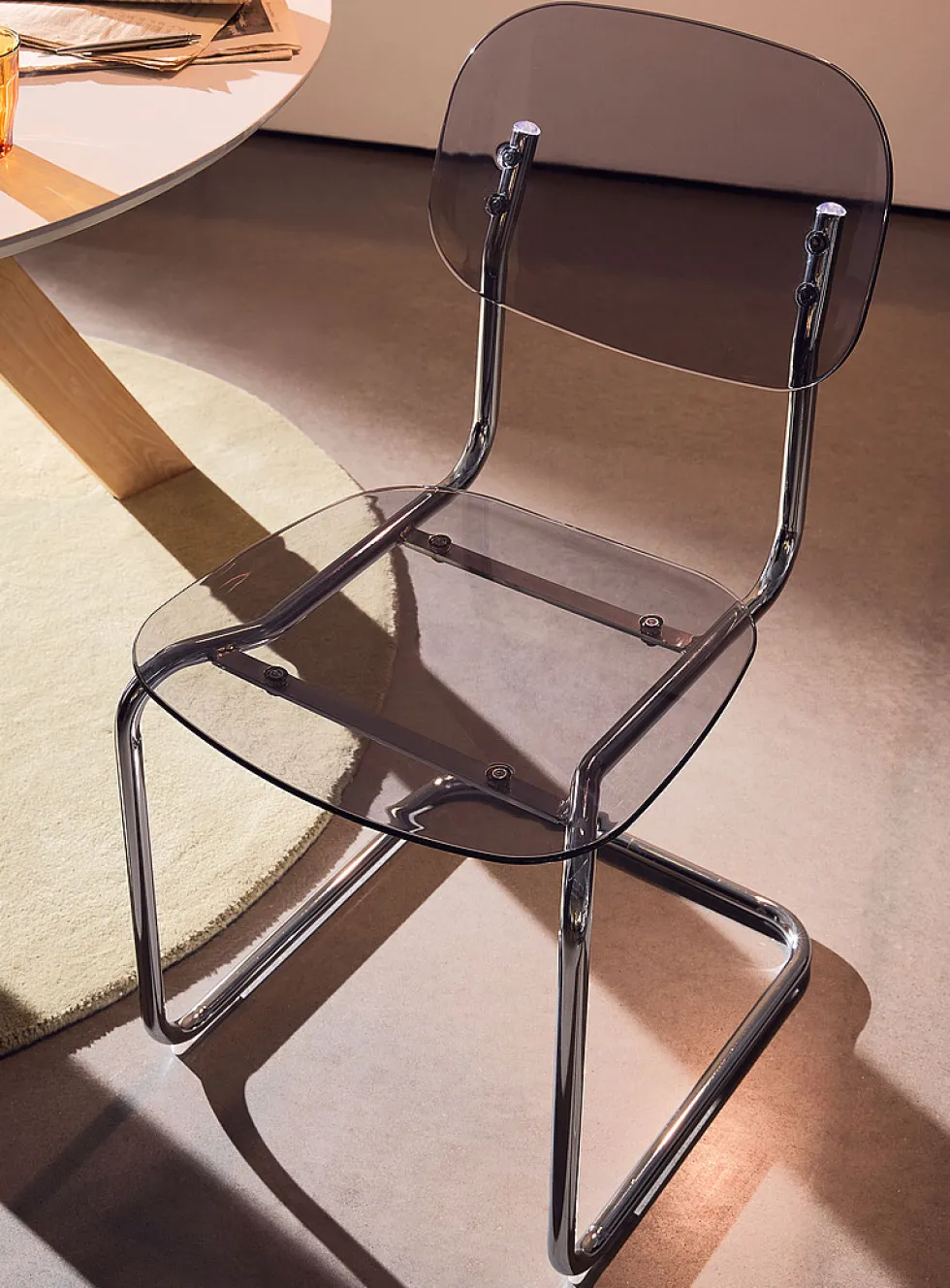 Polycarbonate and metal chairs
