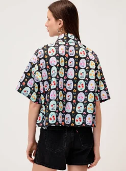 Pop print cropped shirt