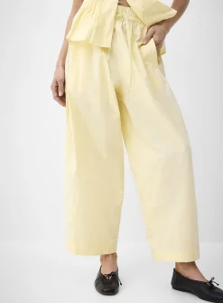 Poplin barrel-leg pant