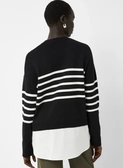 Poplin insert loose sweater