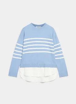 Poplin insert loose sweater
