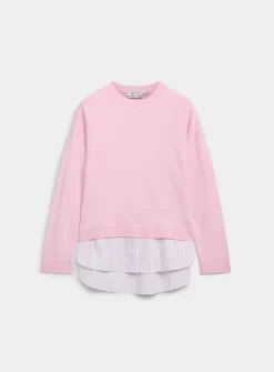 Poplin insert loose sweater