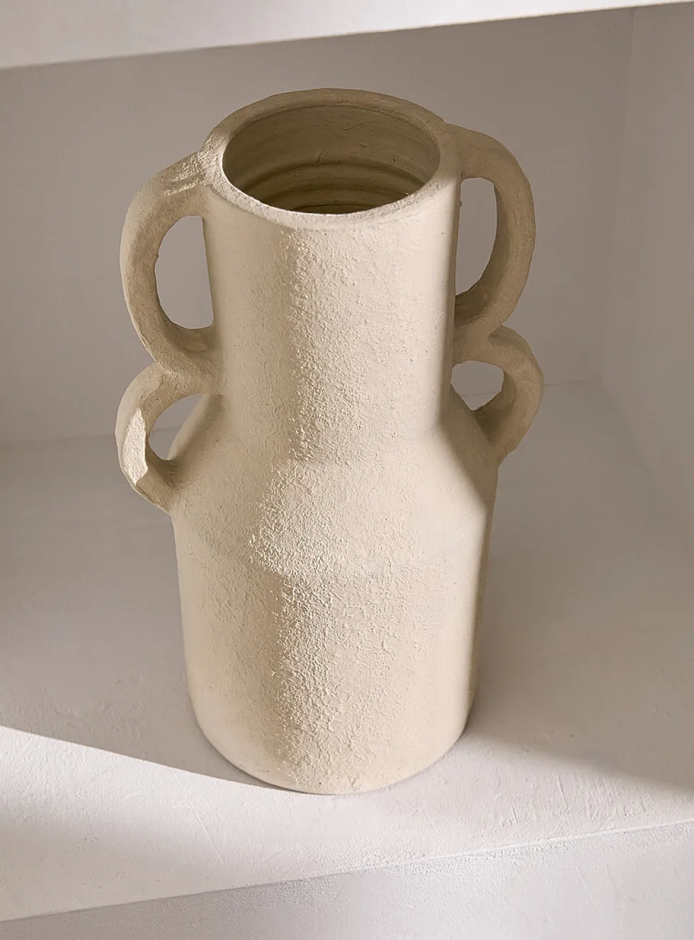 Poseidon cream-coloured terracotta vase