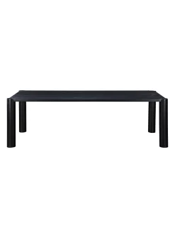 Post black oak wood large dining table