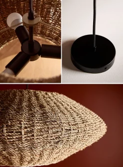 Pourel 3 natural seagrass light fixture