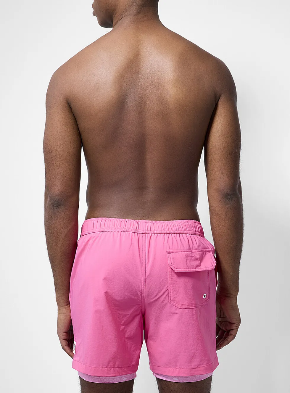 Printed compression-liner swim short