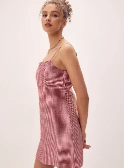 Printed tie-back dress