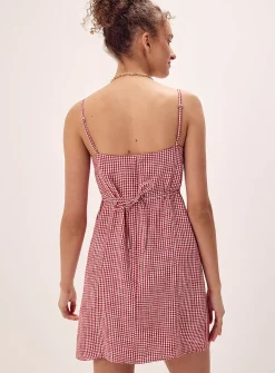 Printed tie-back dress