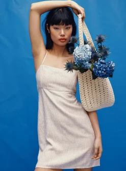 Printed tie-back dress
