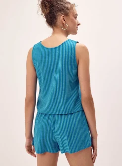Printed tie-front cami
