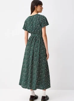 Printed wraparound maxi dress