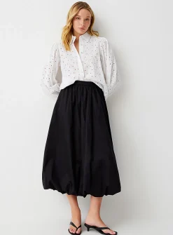 Puff-sleeve broderie anglaise shirt