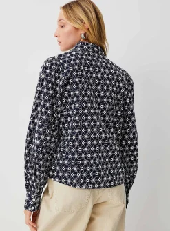 Puff-sleeve broderie anglaise shirt