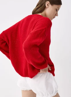Puff-sleeve cardigan