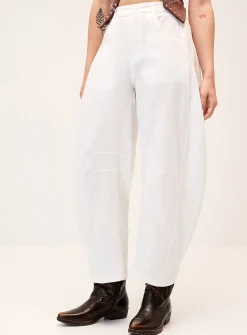Pure cotton barrel-leg pant