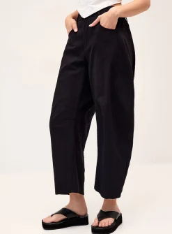 Pure cotton barrel-leg pant