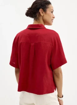 Pure linen boxy-fit shirt