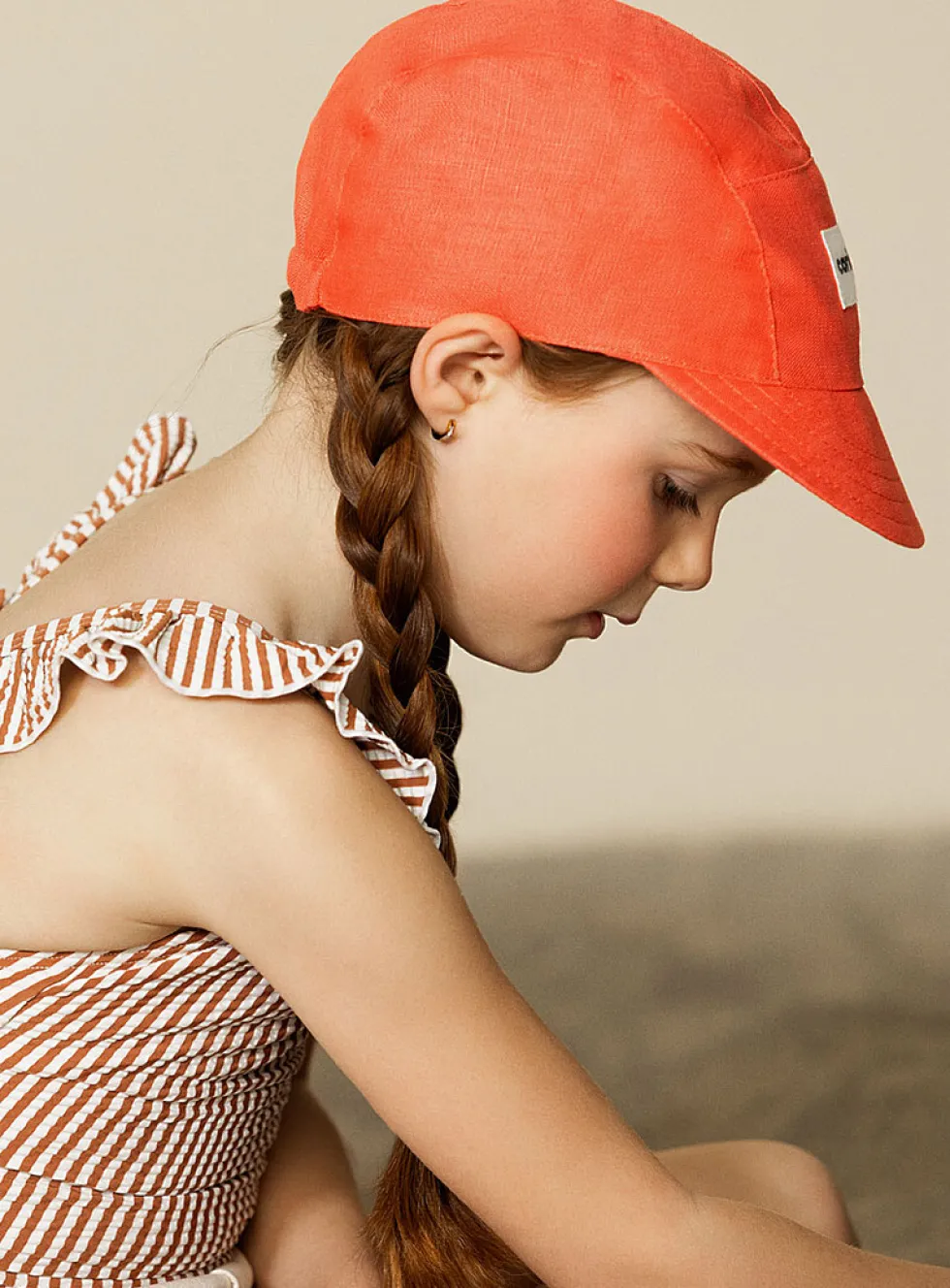 Pure linen colourful cap