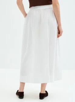 Pure linen flared skirt