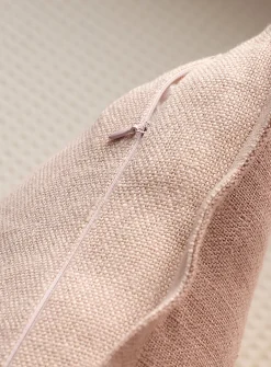 Pure linen ruffled removable-cover cushion