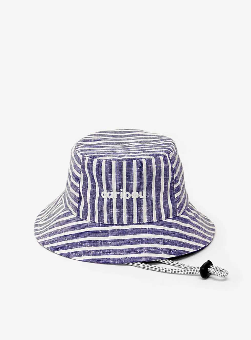 Pure linen striped bucket hat