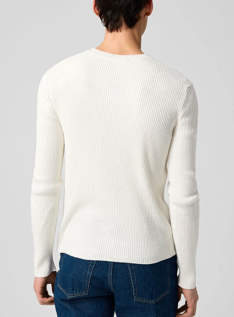 Pure silk rib-knit sweater