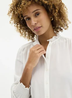 Pure silk ruffled blouse