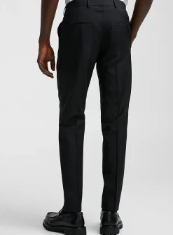 Pure wool micro-jacquard pant