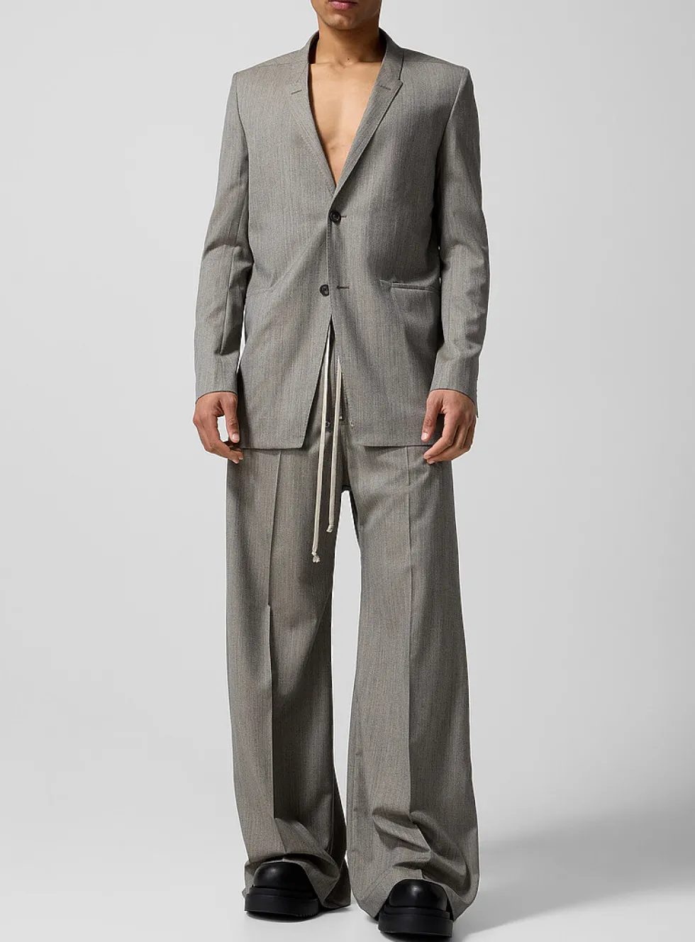 Pure wool wide-leg pant
