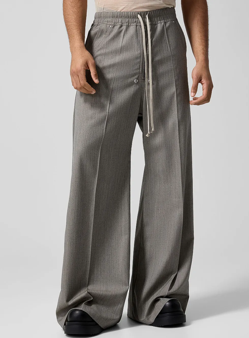 Pure wool wide-leg pant