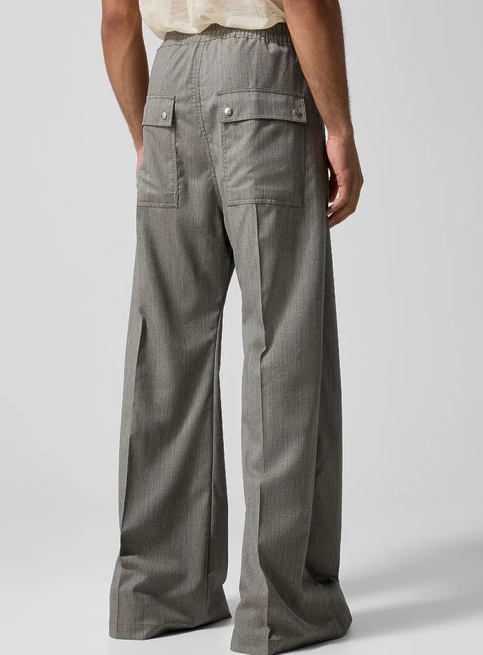 Pure wool wide-leg pant
