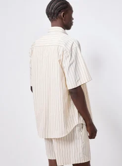 Pyjama-stripe poplin shirt