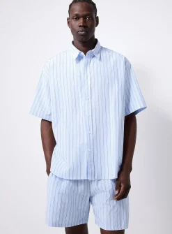 Pyjama-stripe poplin shirt