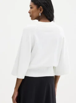 Raglan bell sleeves boxy-fit sweater