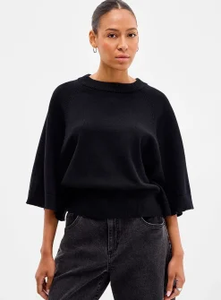 Raglan bell sleeves boxy-fit sweater