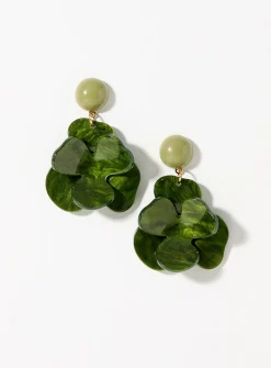 Raised flower statement earrings
