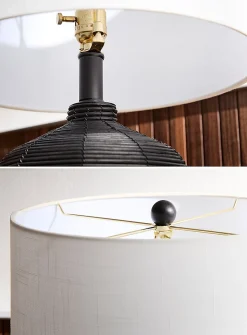 Rattan base table lamp