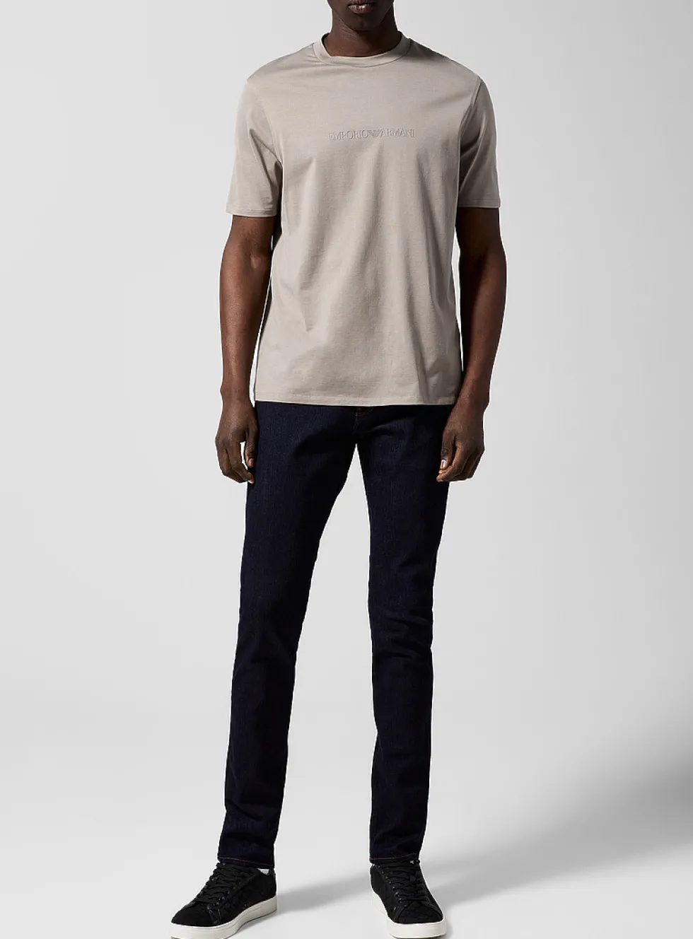 Raw denim slim-leg jean